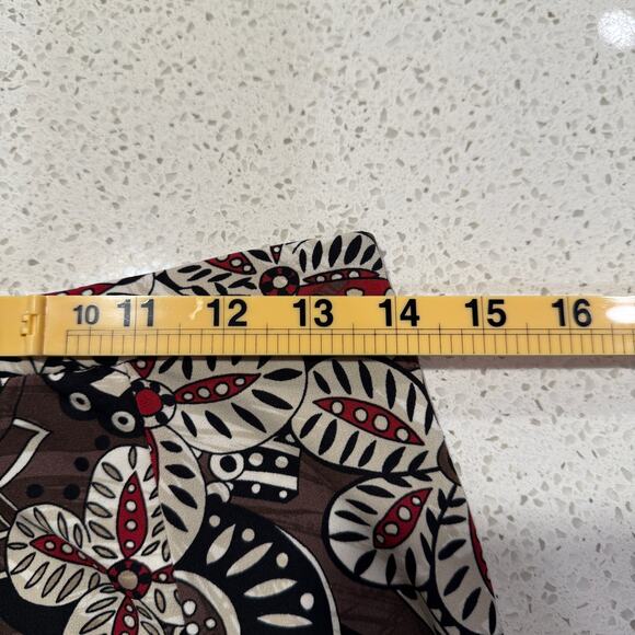 Chico’s Brown Abstract Floral Print Midi Skirt 0 / Small Fall Boho Chic Autumn - Picture 5 of 6